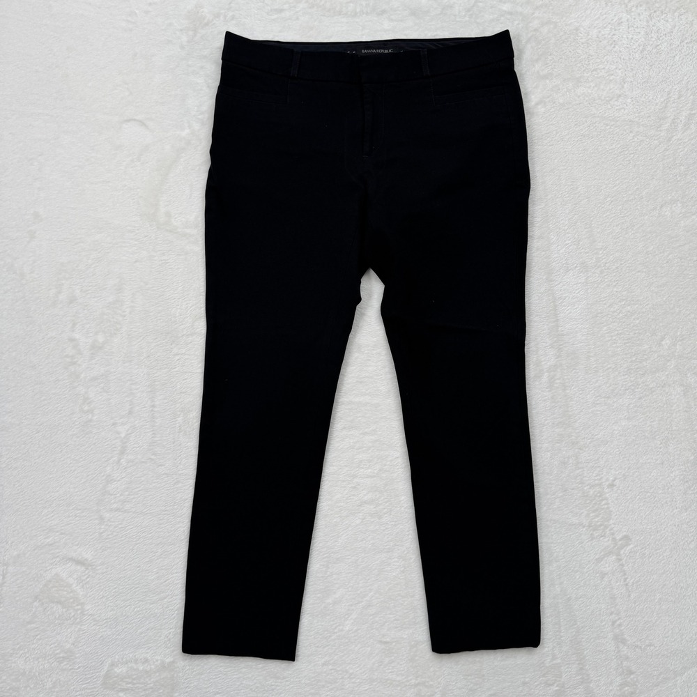 Banana Republic Pants‎ Womens 4P Black Sloan Slim Ankle Trouser Mid Rise Stretch